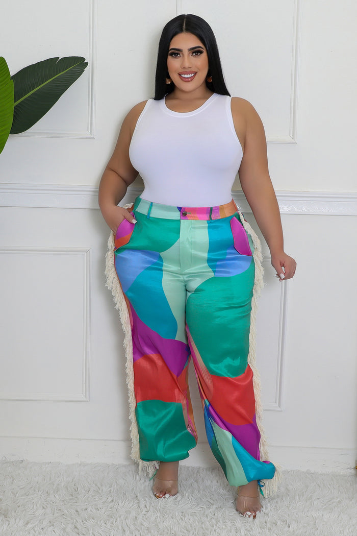 POP OF COLOR | FRINGE PANTS