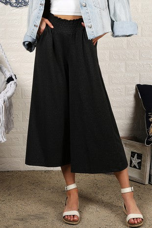 ESSENTIAL COMFORT |  WIDE LEG ANKLE TROUSERS